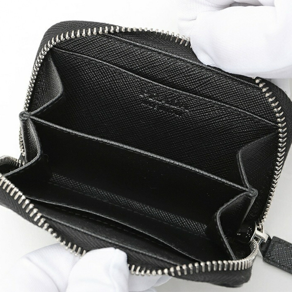 Prada Saffiano Triangle Coin Case 2MM003, Leather, Black (Nero) - Picture 4 of 5